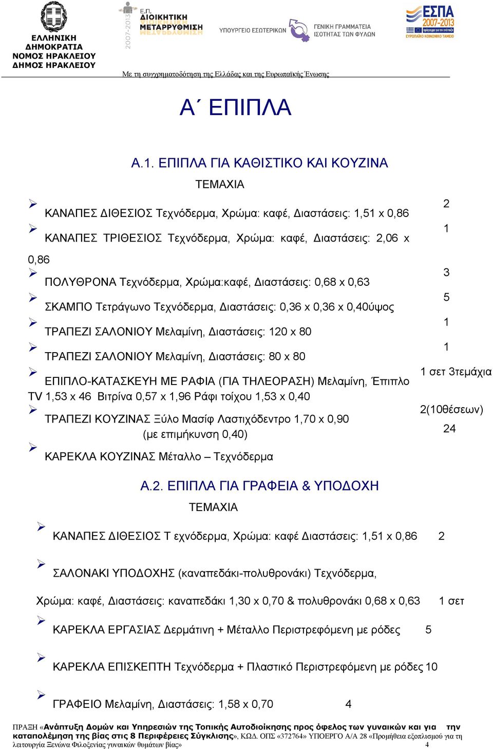 Χρώμα:καφέ, Διαστάσεις: 0,68 x 0,63 3 ΣΚΑΜΠΟ Τετράγωνο Τεχνόδερμα, Διαστάσεις: 0,36 x 0,36 x 0,40ύψος 5 ΤΡΑΠΕΖΙ ΣΑΛΟΝΙΟΥ Μελαμίνη, Διαστάσεις: 120 x 80 1 ΤΡΑΠΕΖΙ ΣΑΛΟΝΙΟΥ Μελαμίνη, Διαστάσεις: 80 x