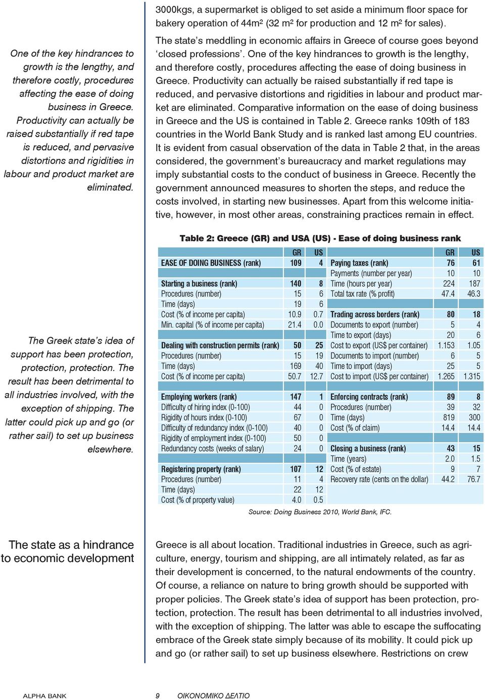 The Greek state s idea of support has been protection, protection, protection. The result has been detrimental to all industries involved, with the exception of shipping.