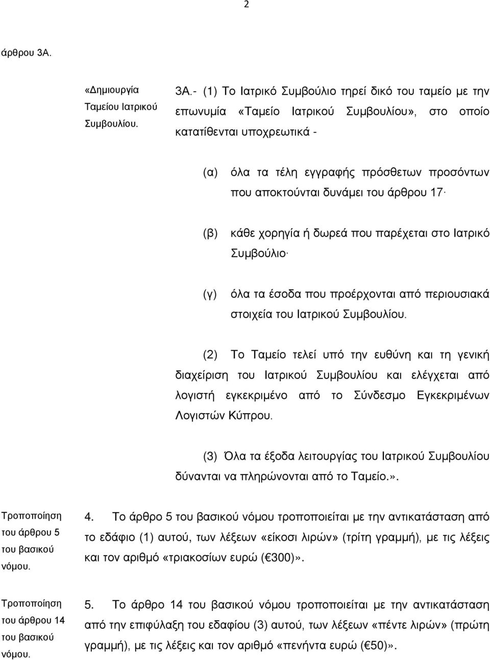 - (1) Το Ιατρικό Συμβούλιο τηρεί δικό του ταμείο με την επωνυμία «Ταμείο Ιατρικού Συμβουλίου», στο οποίο κατατίθενται υποχρεωτικά - (α) όλα τα τέλη εγγραφής πρόσθετων προσόντων που αποκτούνται