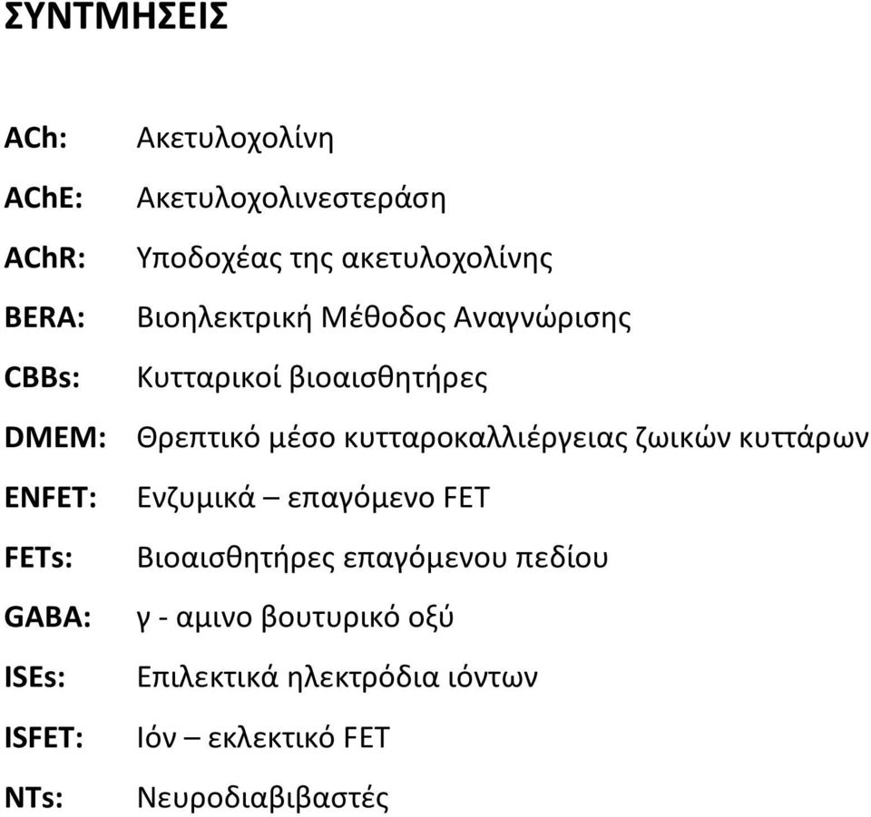 βιοαισθητήρες Θρεπτικό μέσο κυτταροκαλλιέργειας ζωικών κυττάρων Ενζυμικά επαγόμενο FET