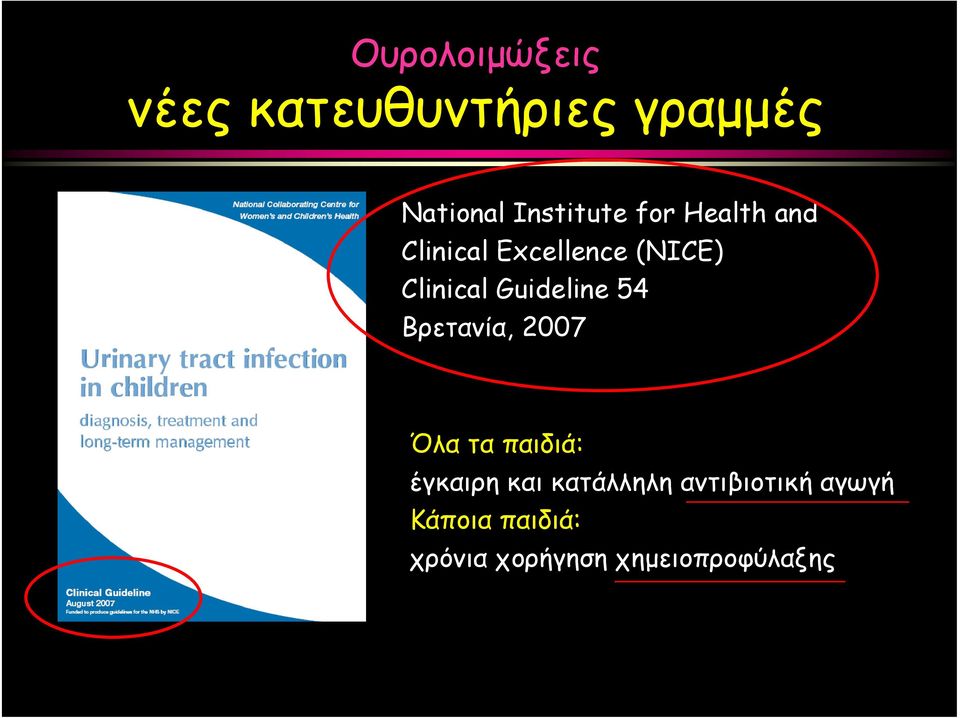 Clinical Guideline 54 Βρετανία, 2007 Όλαταπαιδιά: έγκαιρη