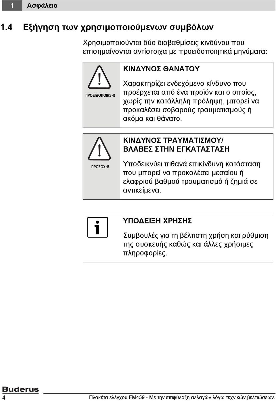 Χαρακτηρίζει ενδεχόμενο κίνδυνο που προέρχεται από ένα προϊόν και ο οποίος, χωρίς την κατάλληλη πρόληψη, μπορεί να προκαλέσει σοβαρούς τραυματισμούς ή ακόμα και θάνατο.