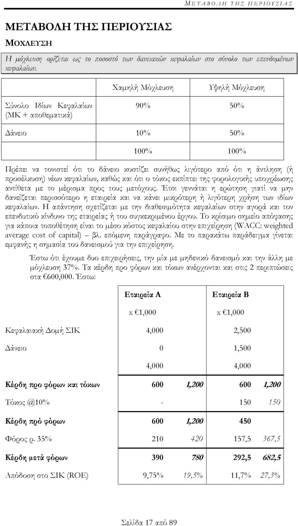 νέων κεφαλαίων, καθώς και ότι ο τόκος εκπίπτει της φορολογικής υποχρέωσης αντίθετα µε το µέρισµα προς τους µετόχους.