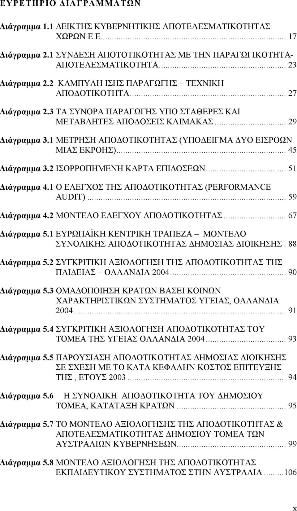 1 ΜΕΤΡΗΣΗ ΑΠΟΔΟΤΙΚΟΤΗΤΑΣ (ΥΠΟΔΕΙΓΜΑ ΔΥΟ ΕΙΣΡΟΩΝ ΜΙΑΣ ΕΚΡΟΗΣ)... 45 Διάγραμμα 3.2 ΙΣΟΡΡΟΠΗΜΕΝΗ ΚΑΡΤΑ ΕΠΙΔΟΣΕΩΝ... 51 Διάγραμμα 4.1 Ο ΕΛΕΓΧΟΣ ΤΗΣ ΑΠΟΔΟΤΙΚΟΤΗΤΑΣ (PERFORMANCE AUDIT)... 59 Διάγραμμα 4.