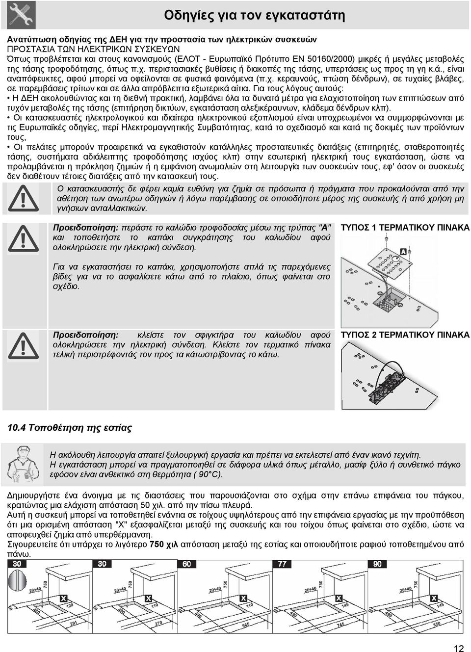 χ. κεραυνούς, πτώση δένδρων), σε τυχαίες βλάβες, σε παρεμβάσεις τρίτων και σε άλλα απρόβλεπτα εξωτερικά αίτια.