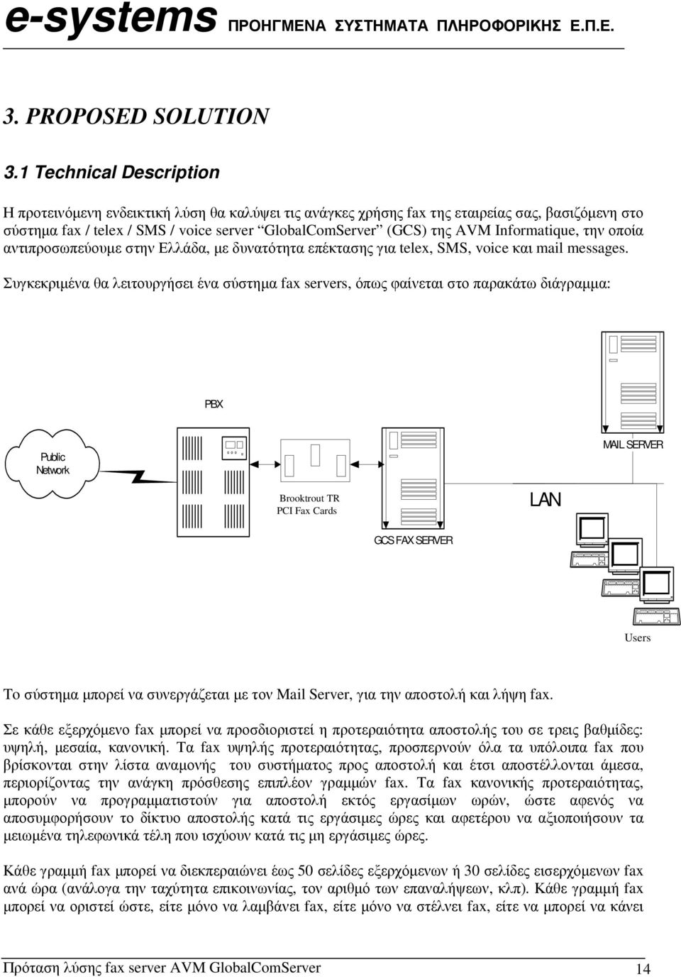 Informatique, την οποία αντιπροσωπεύουµε στην Ελλάδα, µε δυνατότητα επέκτασης για telex, SMS, voice και mail messages.