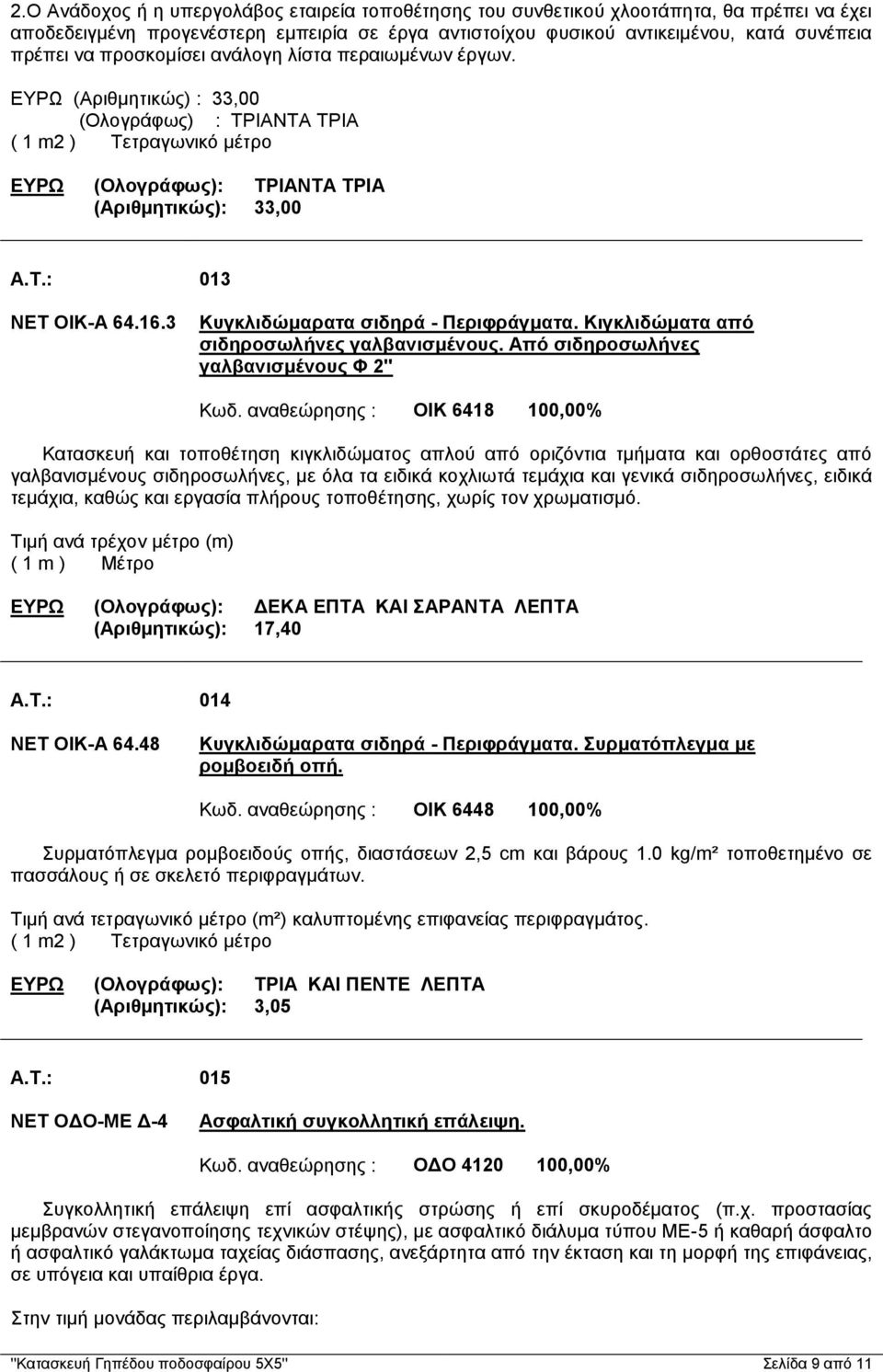 3 Κυγκλιδώμαρατα σιδηρά - Περιφράγματα. Κιγκλιδώματα από σιδηροσωλήνες γαλβανισμένους. Από σιδηροσωλήνες γαλβανισμένους Φ 2'' Κωδ.