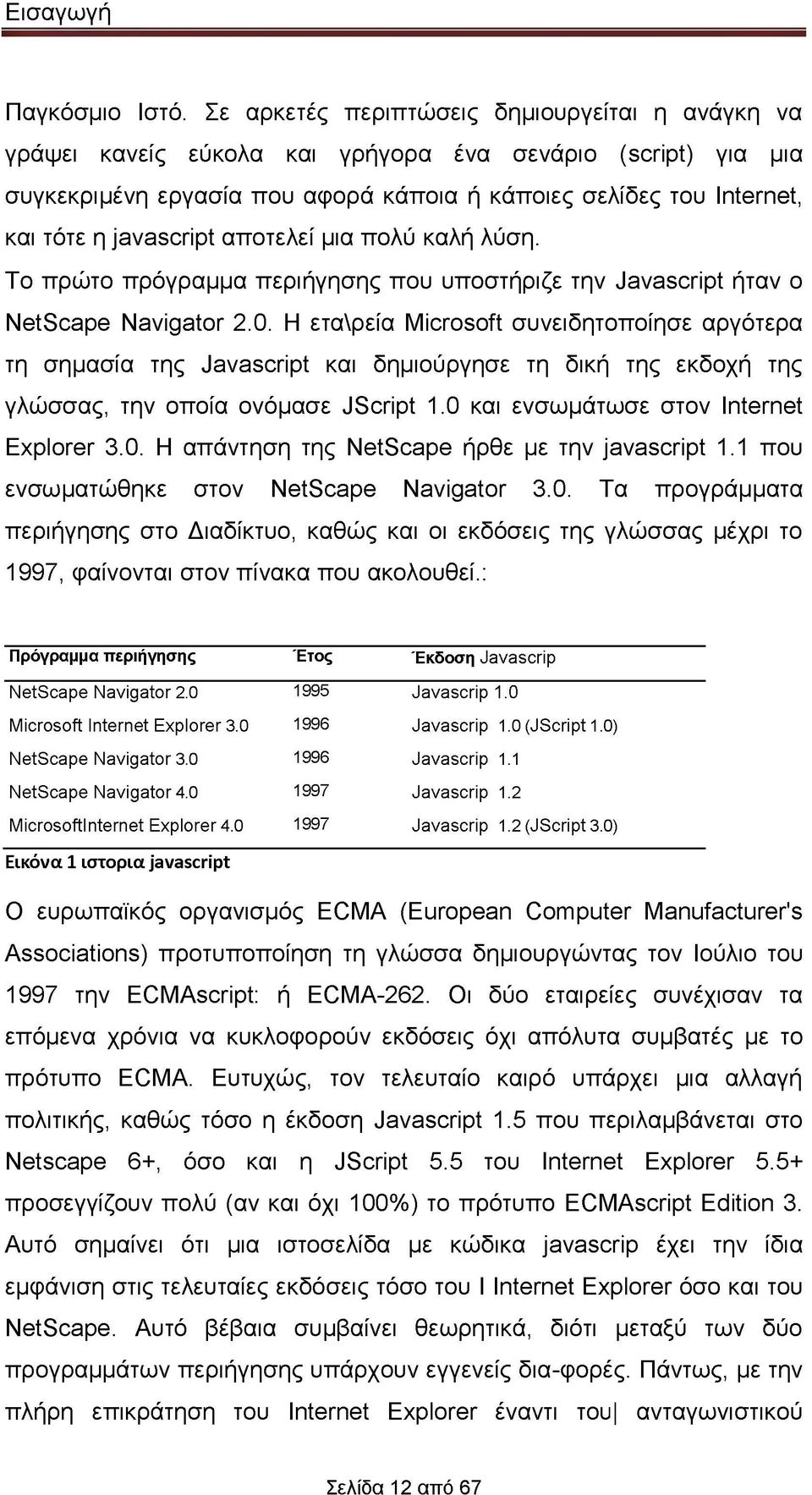 javascript αποτελεί μια πολύ καλή λύση. Το πρώτο πρόγραμμα περιήγησης που υποστήριζε την Javascript ήταν ο NetScape Navigator 2.0.