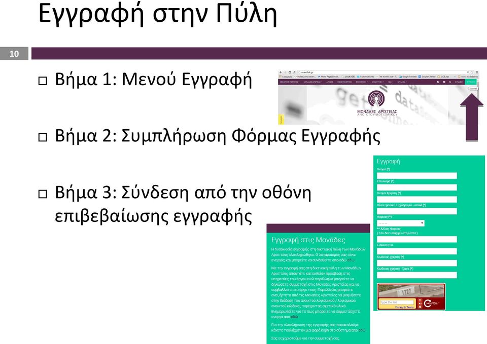 Φόρμας Εγγραφής Βήμα 3: Σύνδεση