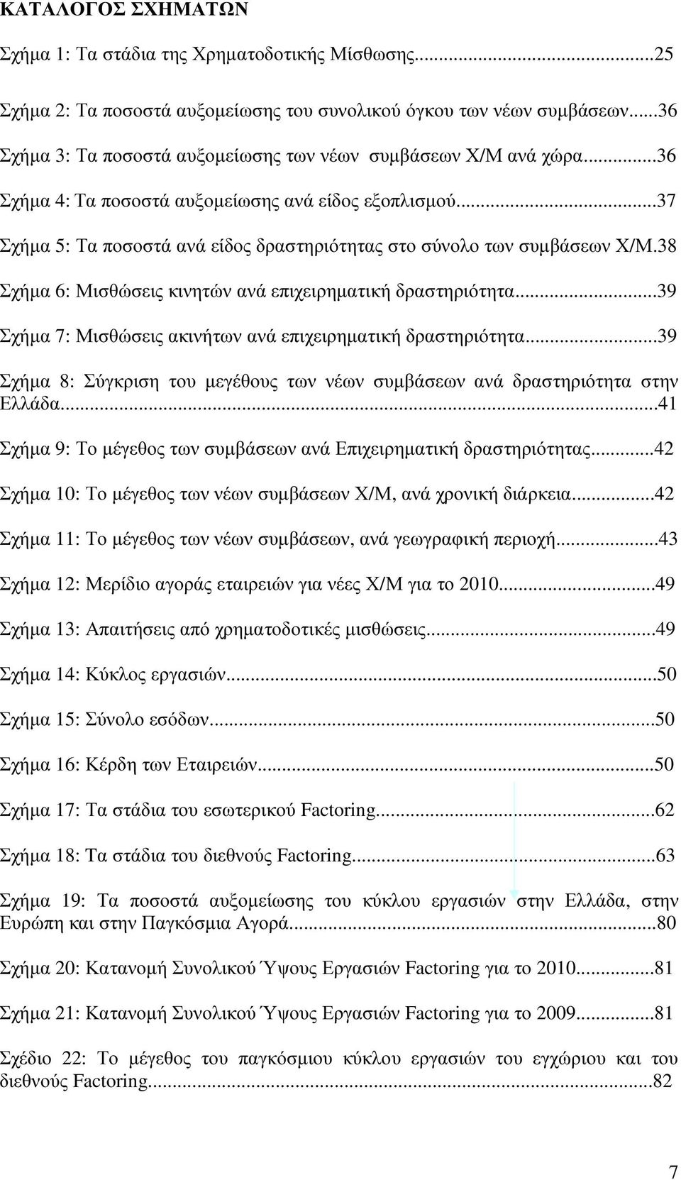 ..37 Σχήµα 5: Τα ποσοστά ανά είδος δραστηριότητας στο σύνολο των συµβάσεων Χ/Μ.38 Σχήµα 6: Μισθώσεις κινητών ανά επιχειρηµατική δραστηριότητα.