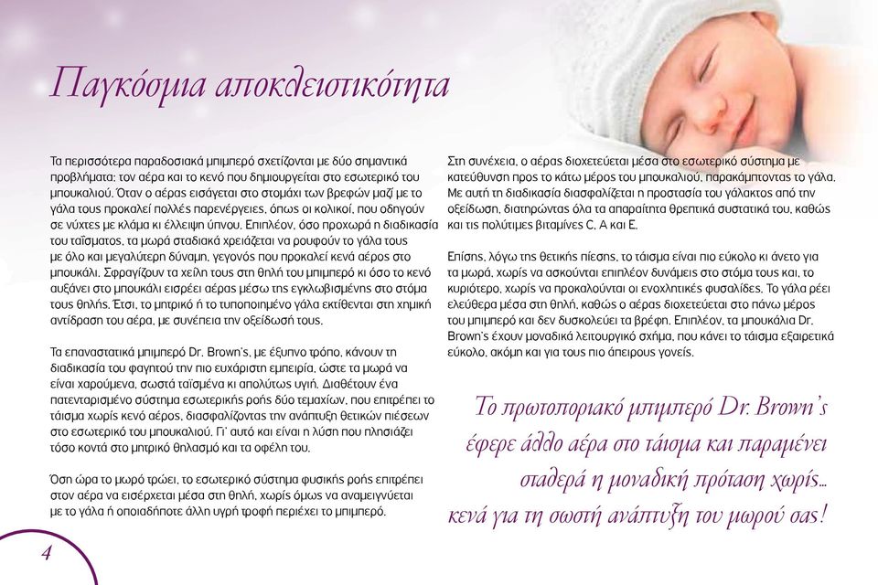 Επιπλέον, όσο προχωρά η διαδικασία του ταΐσματος, τα μωρά σταδιακά χρειάζεται να ρουφούν το γάλα τους με όλο και μεγαλύτερη δύναμη, γεγονός που προκαλεί κενά αέρος στο μπουκάλι.