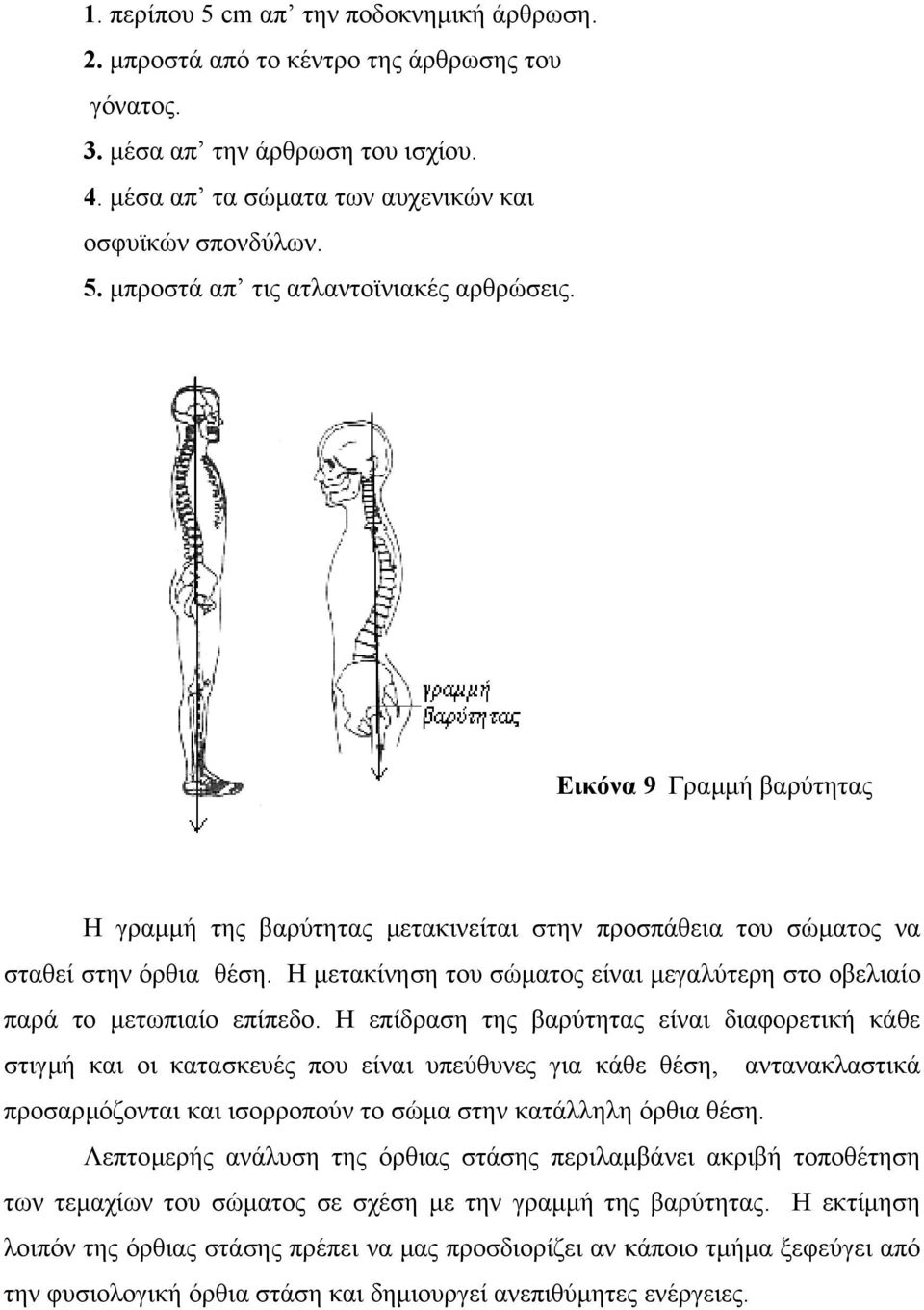 Η επίδραση της βαρύτητας είναι διαφορετική κάθε στιγµή και οι κατασκευές που είναι υπεύθυνες για κάθε θέση, αντανακλαστικά προσαρµόζονται και ισορροπούν το σώµα στην κατάλληλη όρθια θέση.