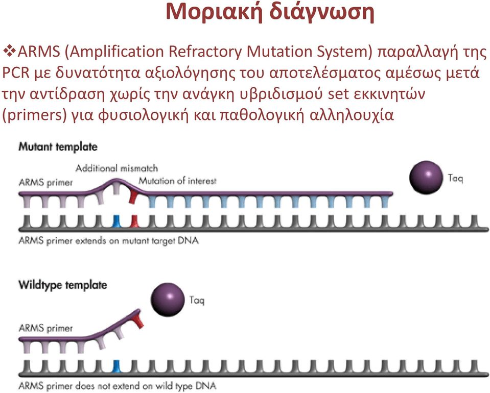 αποτελέσματος αμέσως μετά την αντίδραση χωρίς την ανάγκη