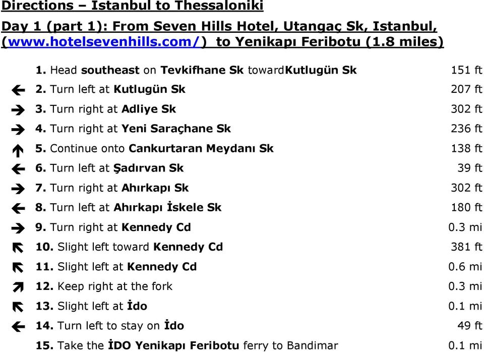 Continue onto Cankurtaran Meydanı Sk 6. Turn left at Şadırvan Sk 7. Turn right at Ahırkapı Sk 8. Turn left at Ahırkapı Đskele Sk 9. Turn right at Kennedy Cd 10.