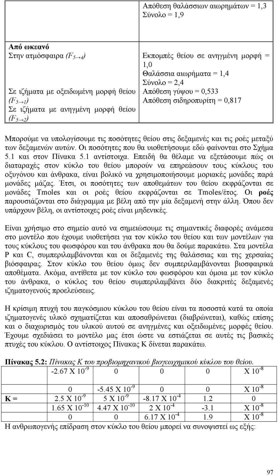 δεξαμενών αυτών. Οι ποσότητες που θα υιοθετήσουμε εδώ φαίνονται στο Σχήμα 5.1 και στον Πίνακα 5.1 αντίστοιχα.