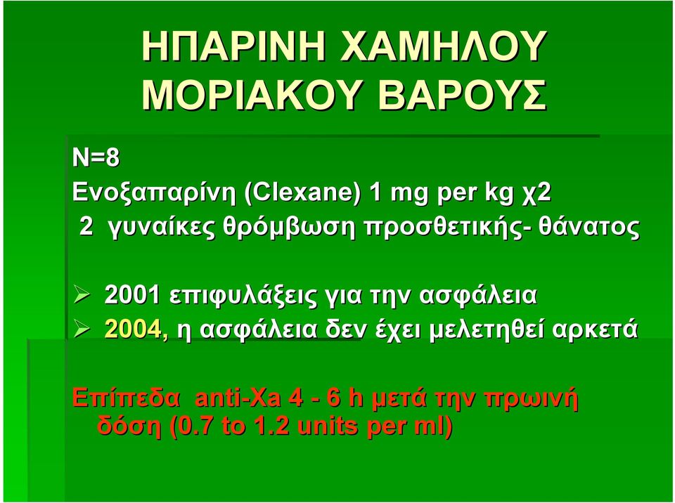 επιφυλάξεις για την ασφάλεια 2004, η ασφάλεια δεν έχει μελετηθεί