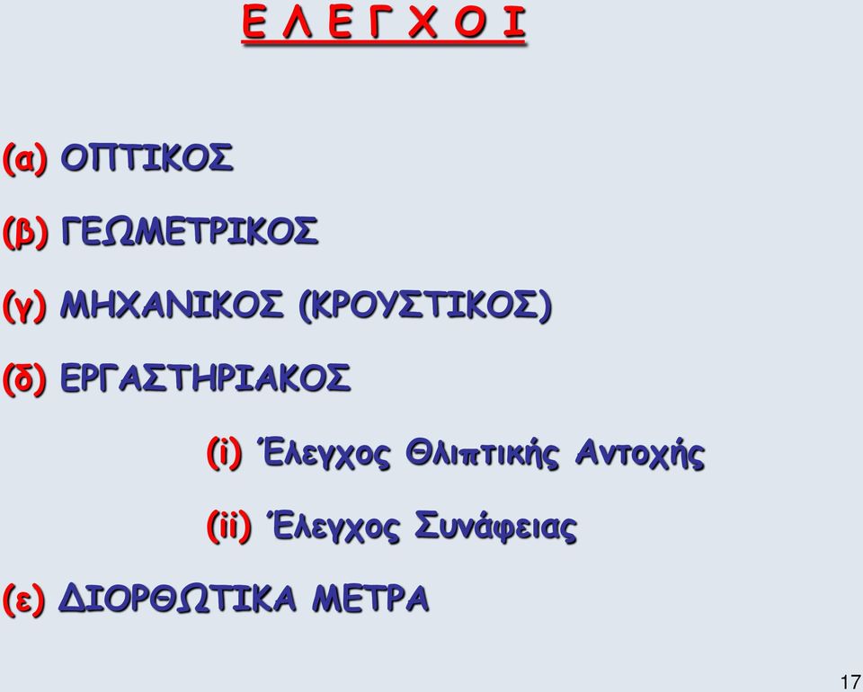 (δ) ΕΡΓΑΣΤΗΡΙΑΚΟΣ (i) Έλεγχος Θλιπτικής