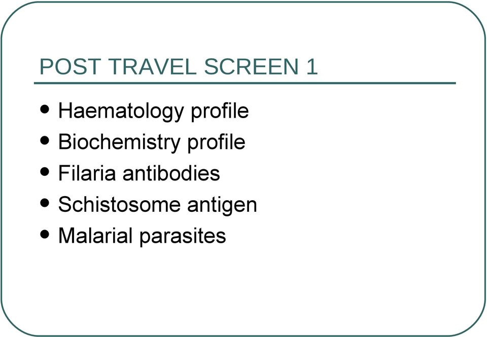 Biochemistry profile Filaria