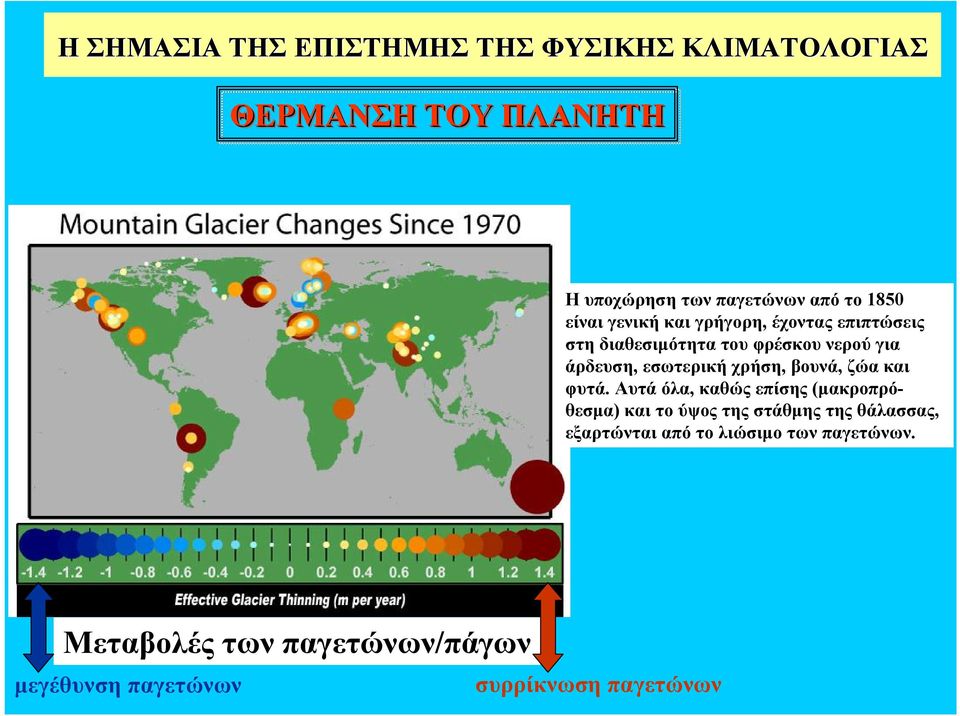 φυτά. Αυτά όλα, καθώς επίσης (μακροπρόθεσμα) και το ύψος της στάθμης της θάλασσας, εξαρτώνται