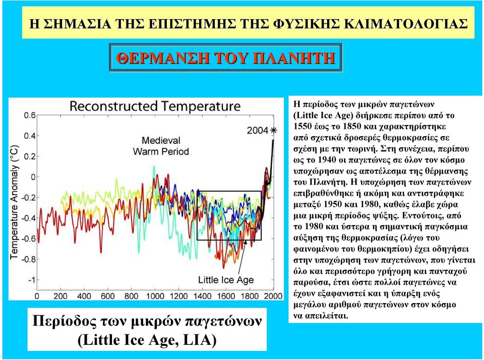 Η υποχώρηση των παγετώνων επιβραθύνθηκε ή ακόμη και αντιστράφηκε μεταξύ 1950 και 1980, καθώς έλαβε χώρα μια μικρή περίοδος ψύξης.