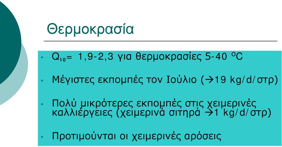 μικρότερες εκπομπές στις χειμερινές καλλιέργειες