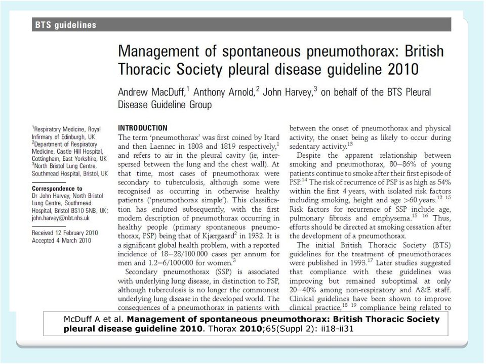 pneumothorax: British Thoracic