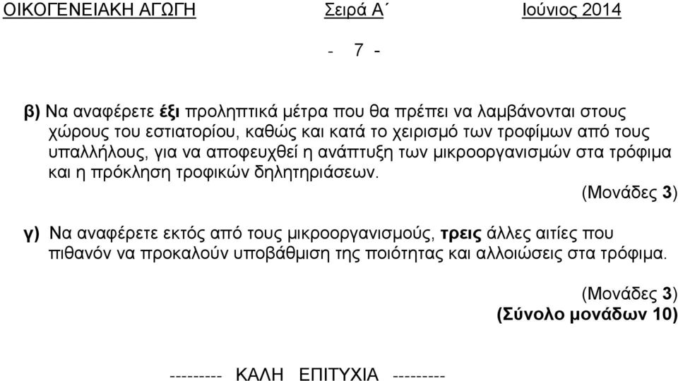 τρόφιμα και η πρόκληση τροφικών δηλητηριάσεων.