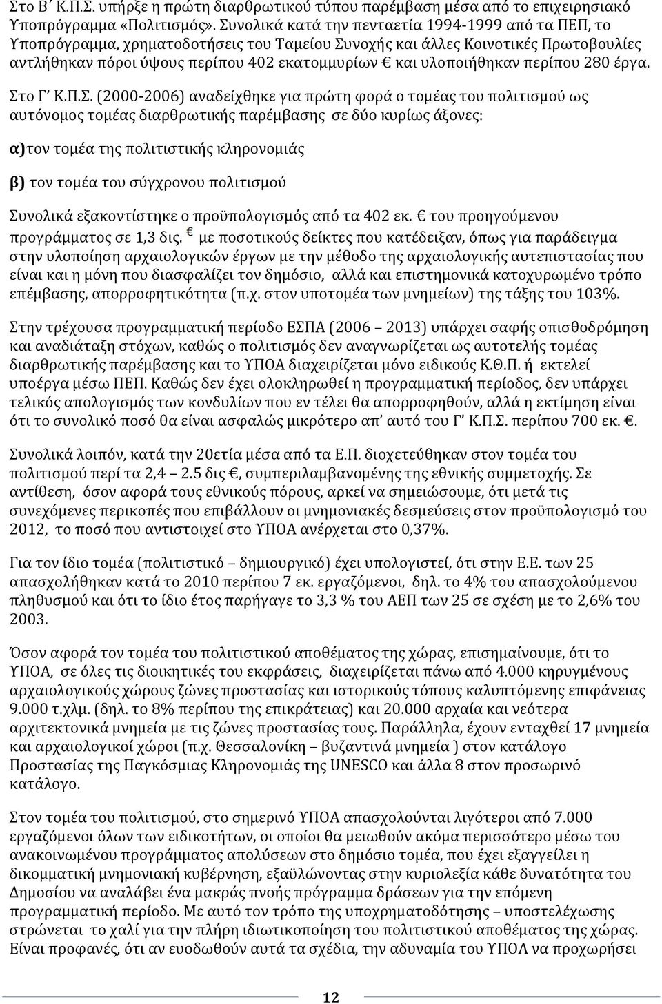 υλοποιήθηκαν περίπου 280 έργα. Στ