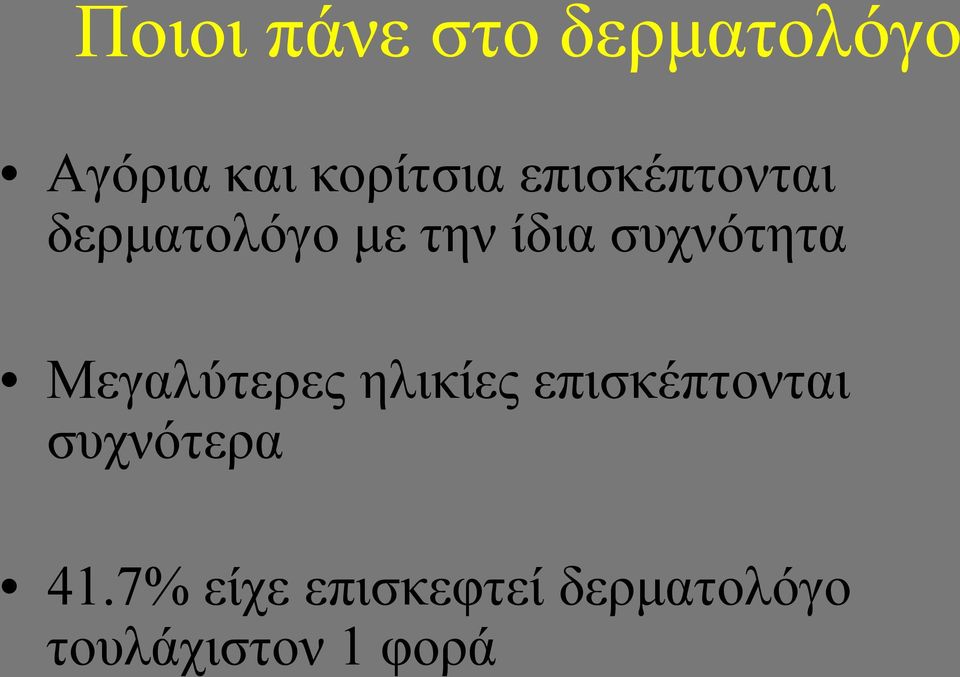 Μεγαλύτερες ηλικίες επισκέπτονται συχνότερα 41.