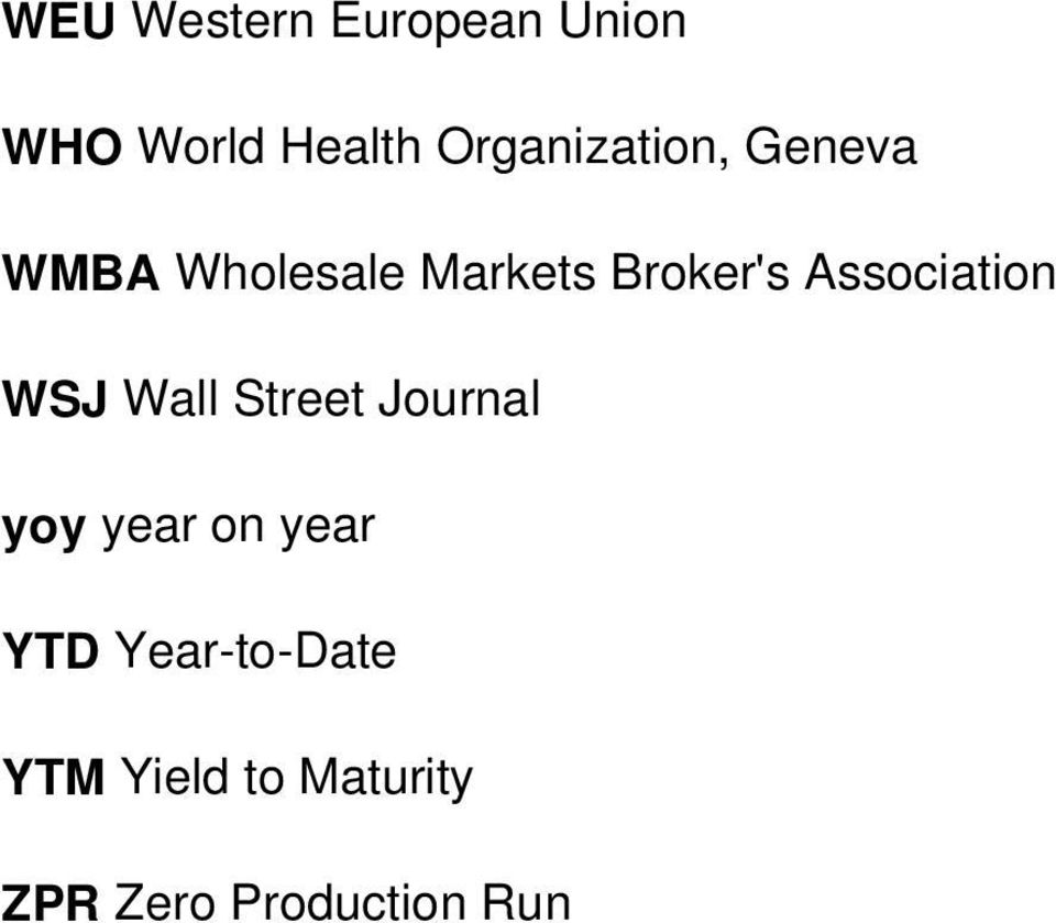 Association WSJ Wall Street Journal yoy year on year