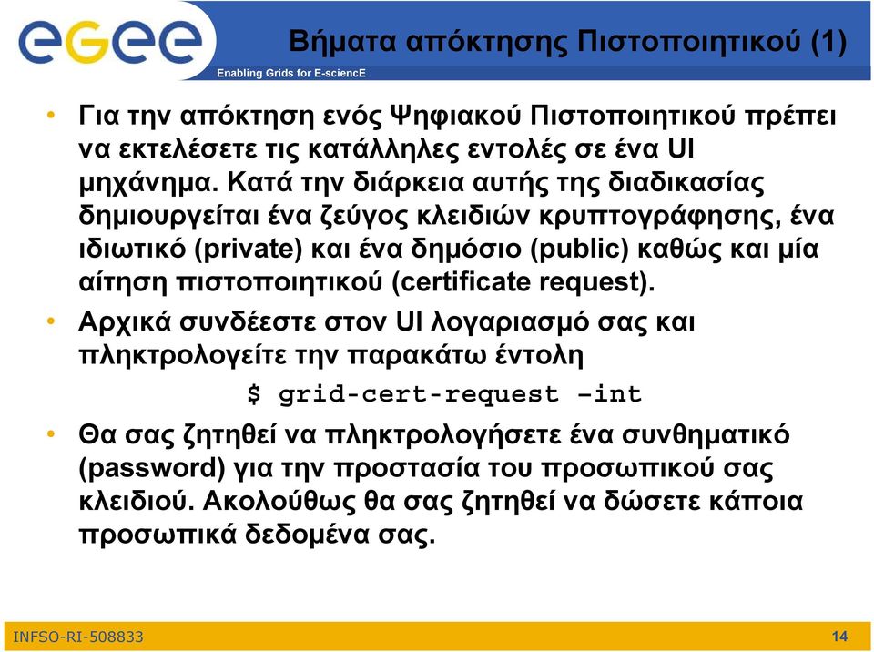 αίτηση πιστοποιητικού (certificate request).