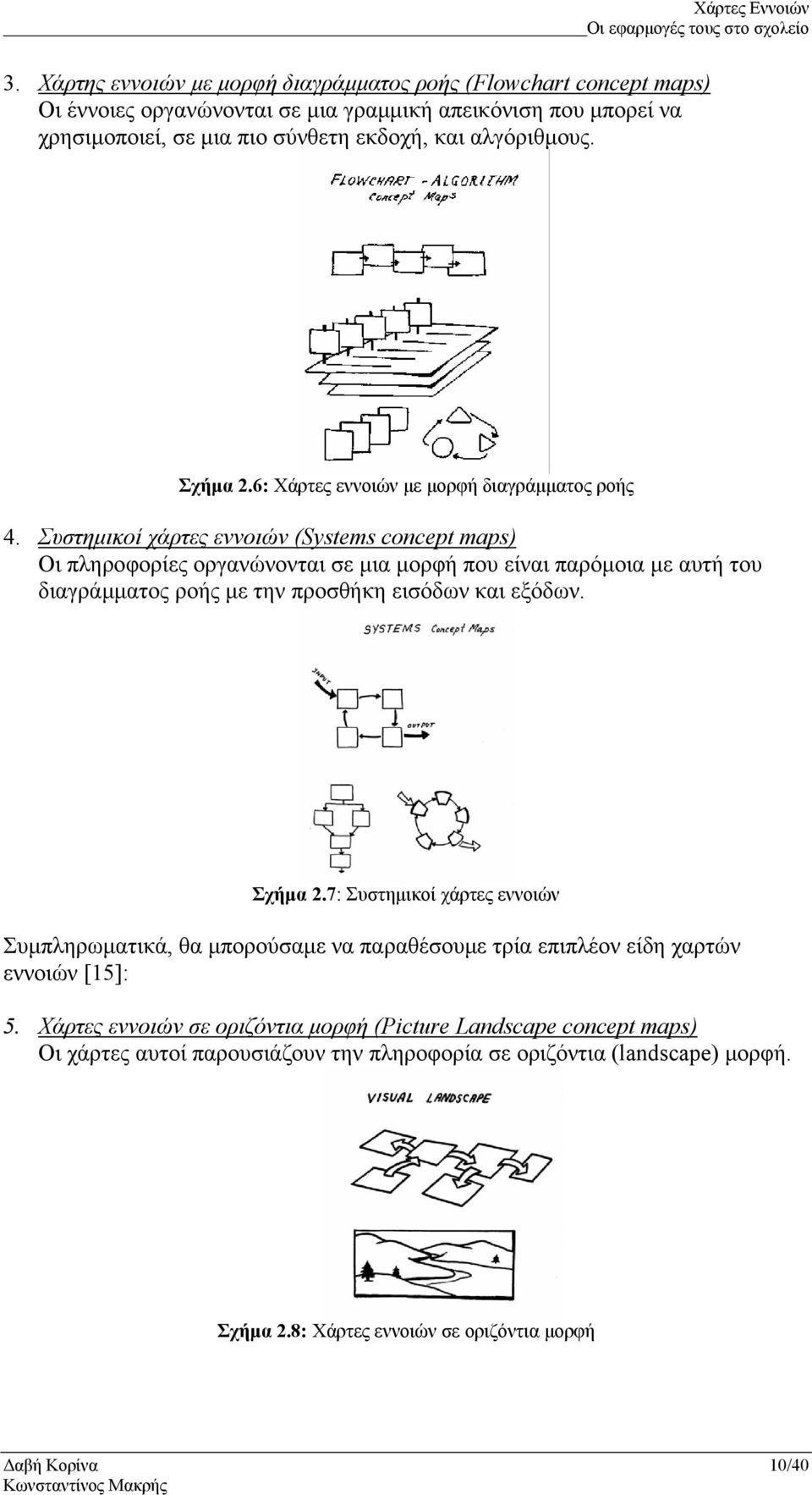 Συστηµικοί χάρτες εννοιών (Systems concept maps) Οι πληροφορίες οργανώνονται σε µια µορφή που είναι παρόµοια µε αυτή του διαγράµµατος ροής µε την προσθήκη εισόδων και εξόδων. Σχήµα 2.