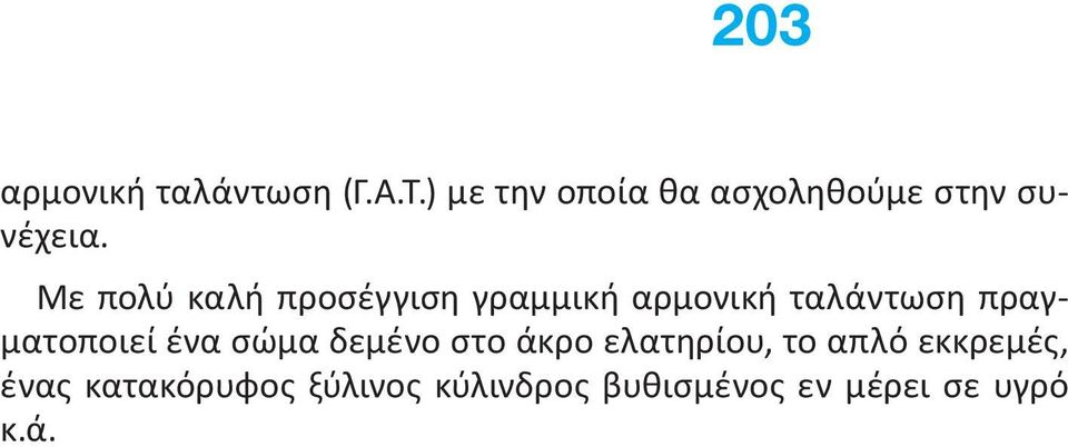 Με πολύ καλή προσέγγιση γραμμική αρμονική ταλάντωση πραγματοποιεί