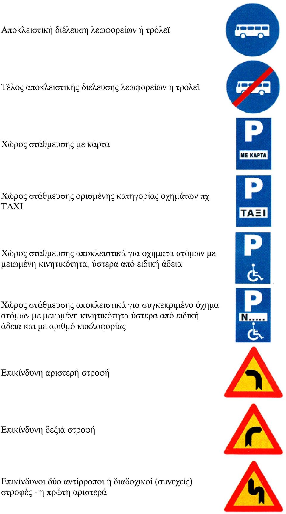 από ειδική άδεια Χώρος στάθμευσης αποκλειστικά για συγκεκριμένο όχημα ατόμων με μειωμένη κινητικότητα ύστερα από ειδική άδεια και με