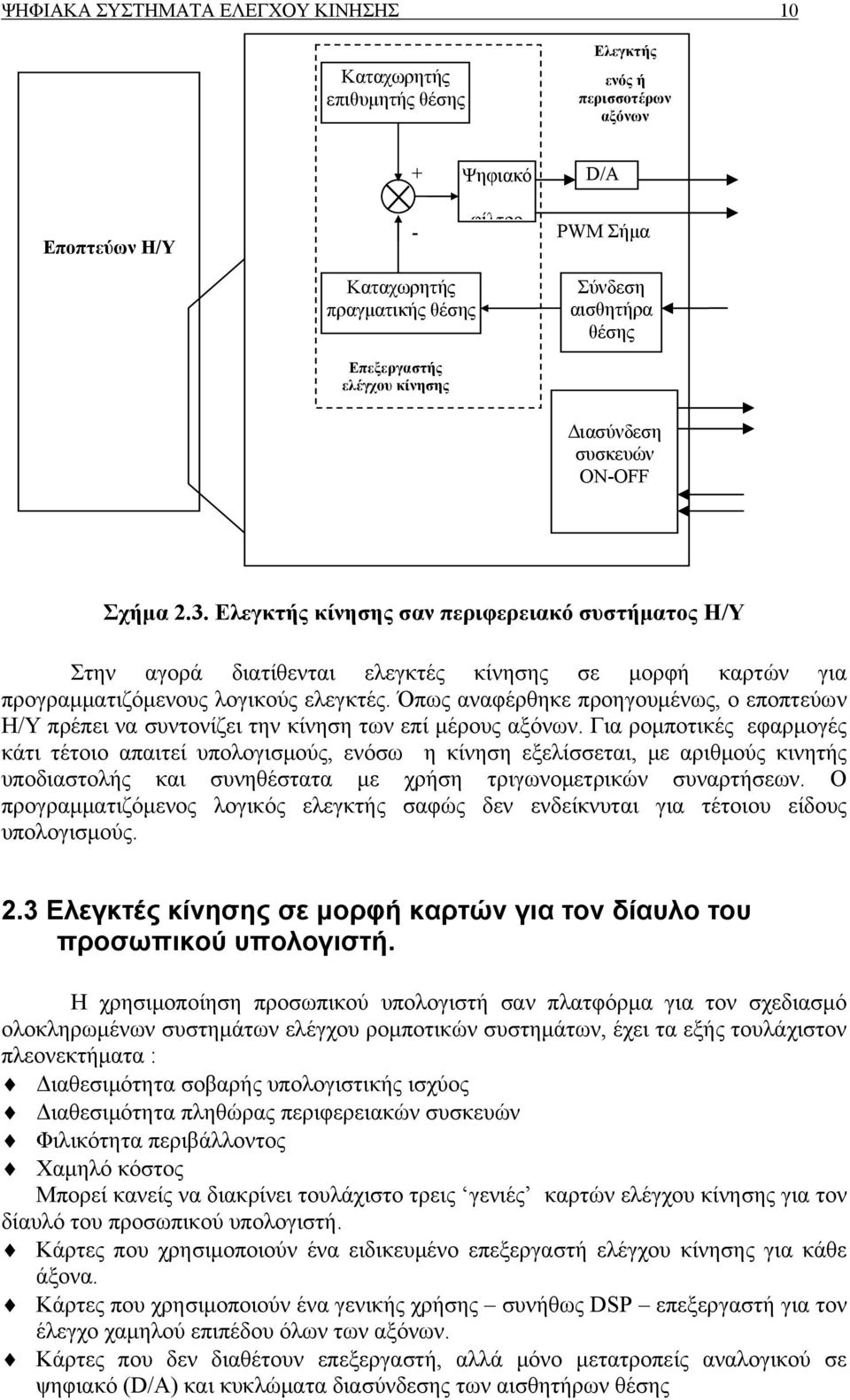 Ελεγκτής κίνησης σαν περιφερειακό συστήματος Η/Υ Στην αγορά διατίθενται ελεγκτές κίνησης σε μορφή καρτών για προγραμματιζόμενους λογικούς ελεγκτές.