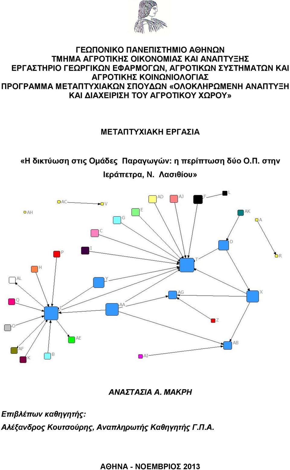 ΑΓΡΟΤΙΚΟΥ ΧΩΡΟΥ» ΜΕΤΑΠΤΥΧΙΑΚΗ ΕΡΓΑΣΙΑ «Η δικτύωση στις Ομάδες Παραγωγών: η περίπτωση δύο Ο.Π. στην Ιεράπετρα, Ν.