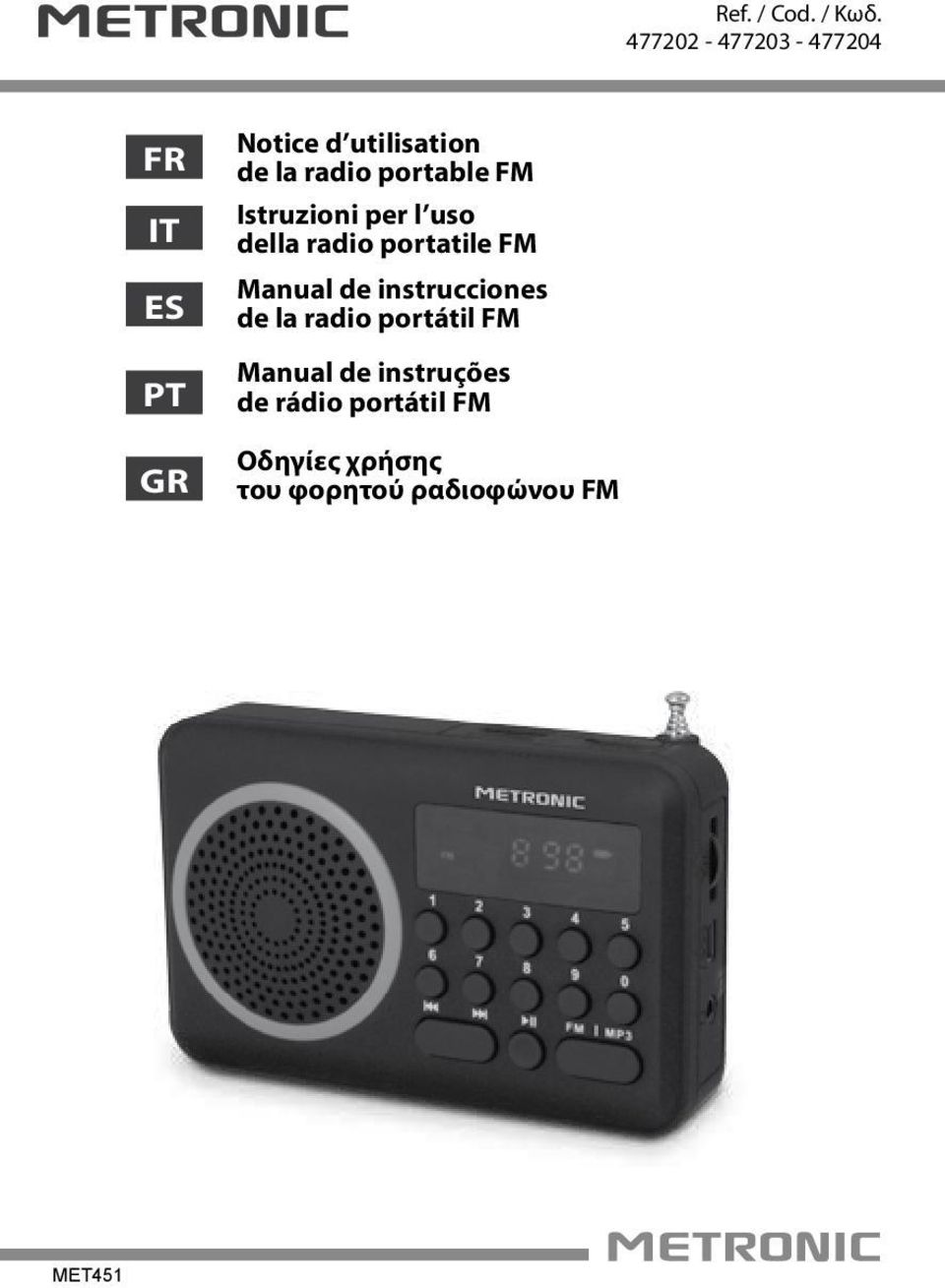 portable FM Istruzioni per l uso della radio portatile FM Manual de