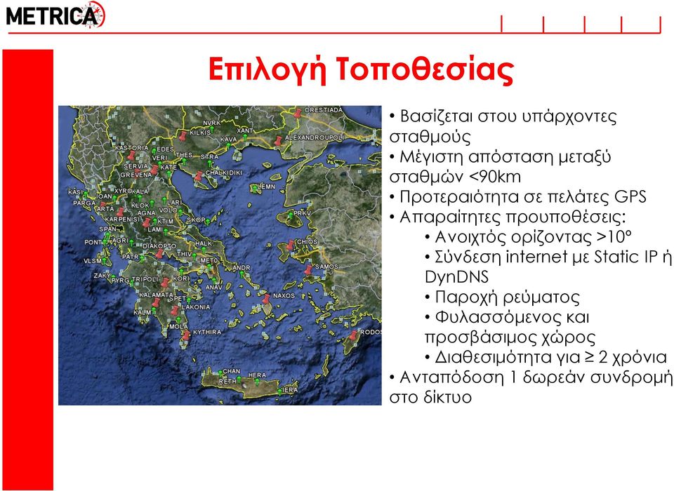 ορίζοντας >10º ύνδεση internet με Static IP ή DynDNS Παροχή ρεύματος Υυλασσόμενος