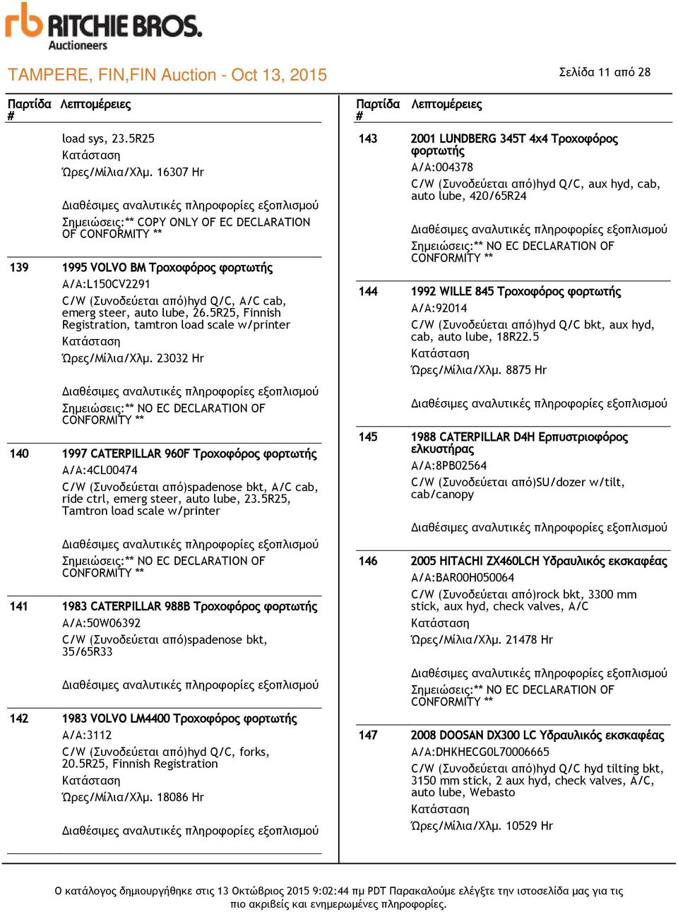 5R25, Finnish Registration, tamtron load scale w/printer Ώρες/Μίλια/Χλμ.