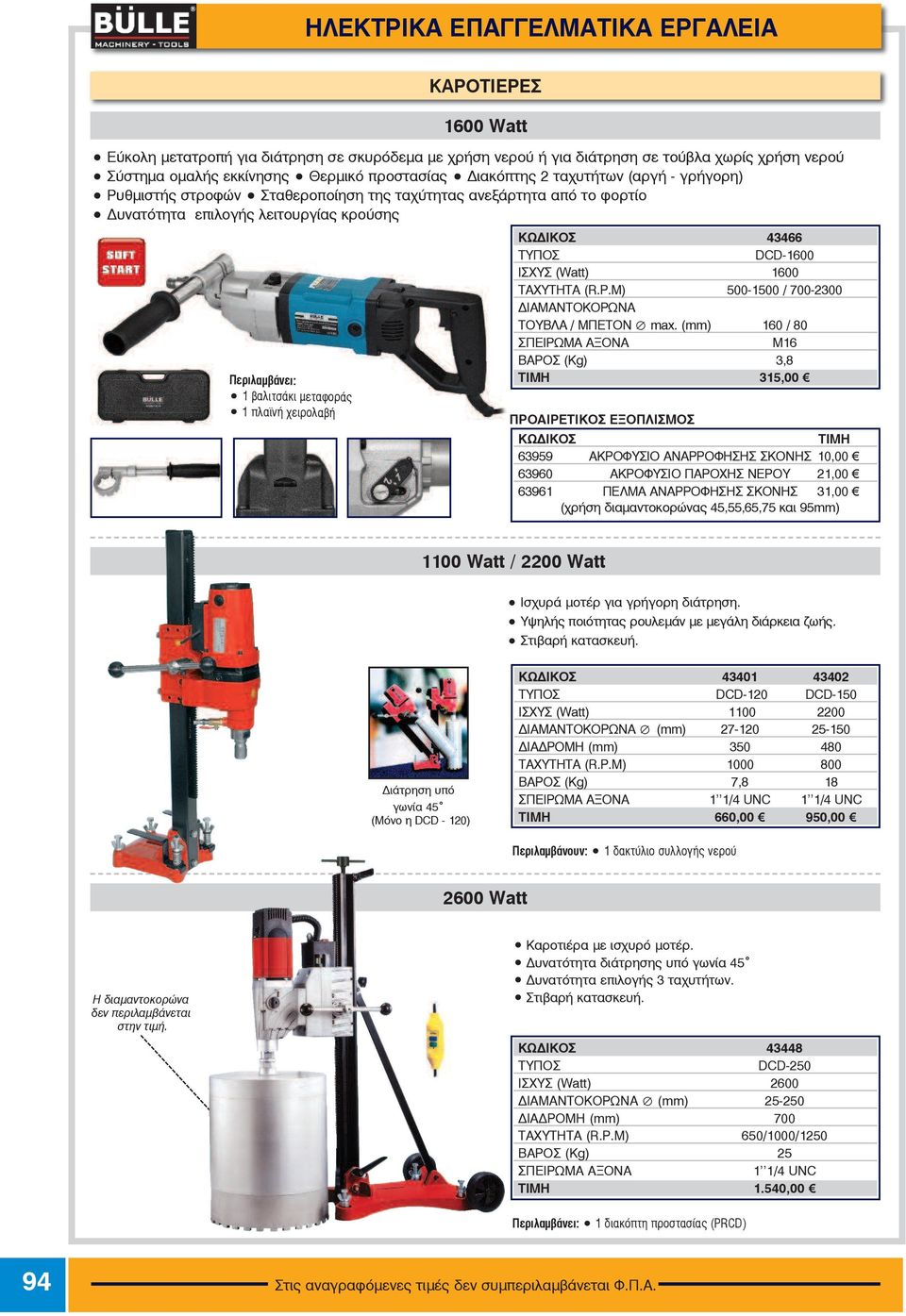 DCD-1600 ΙΣΧΥΣ (Watt) 1600 ΤΑΧΥΤΗΤΑ (R.P.M) 500-1500 / 700-2300 ΙΑΜΑΝΤΟΚΟΡΩΝΑ ΤΟΥΒΛΑ/ ΜΠΕTΟΝimax.