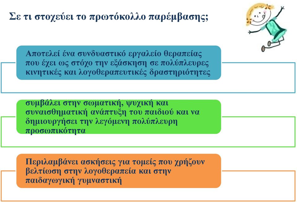 ψυχική και συναισθηματική ανάπτυξη του παιδιού και να δημιουργήσει την λεγόμενη πολύπλευρη