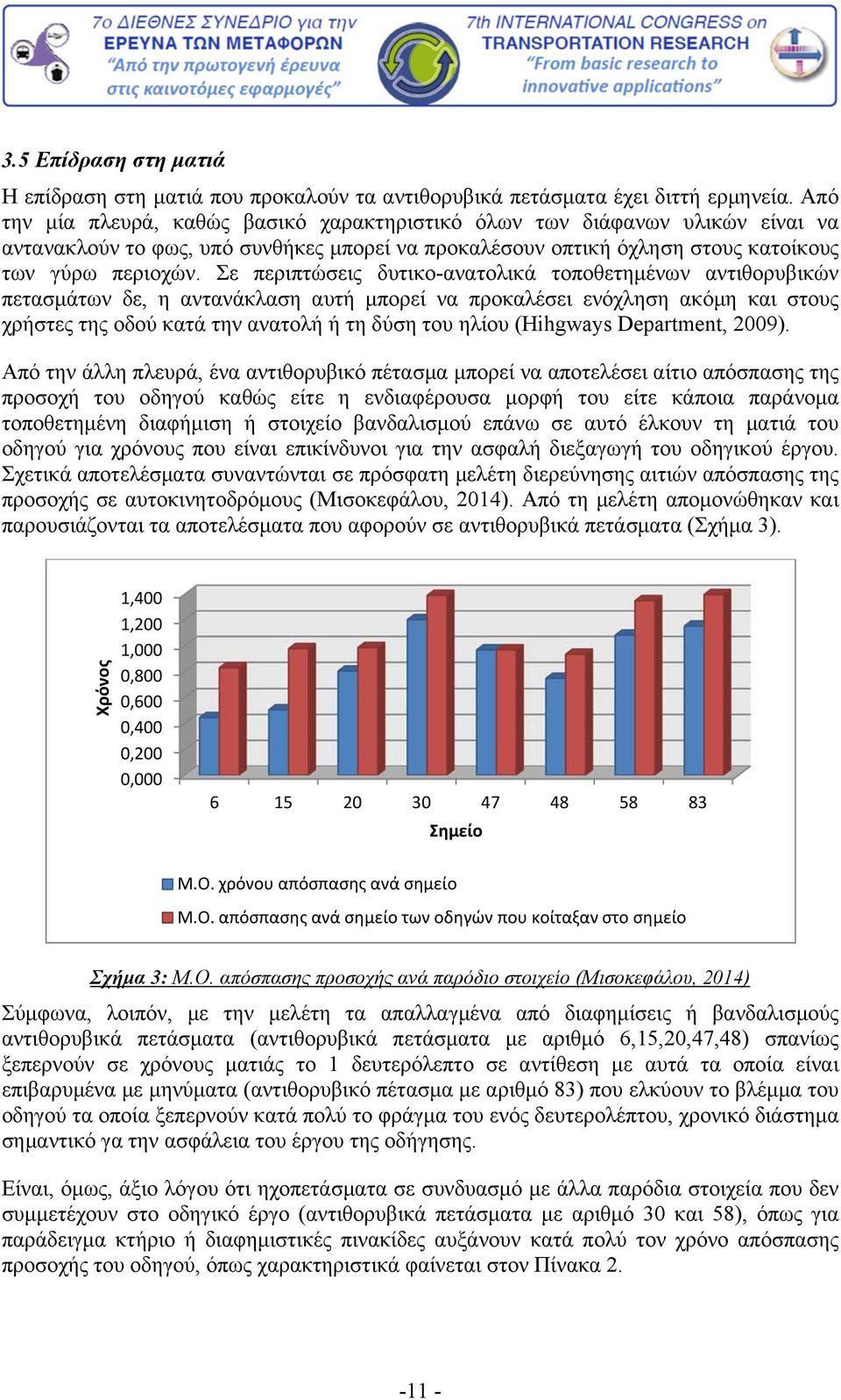 Σε περιπτώσεις δυτικο-ανατολικά τοποθετημένων αντιθορυβικών πετασμάτων δε, η αντανάκλαση αυτή μπορεί να προκαλέσει ενόχληση ακόμη και στους χρήστες της οδού κατά την ανατολή ή τη δύση του ηλίου