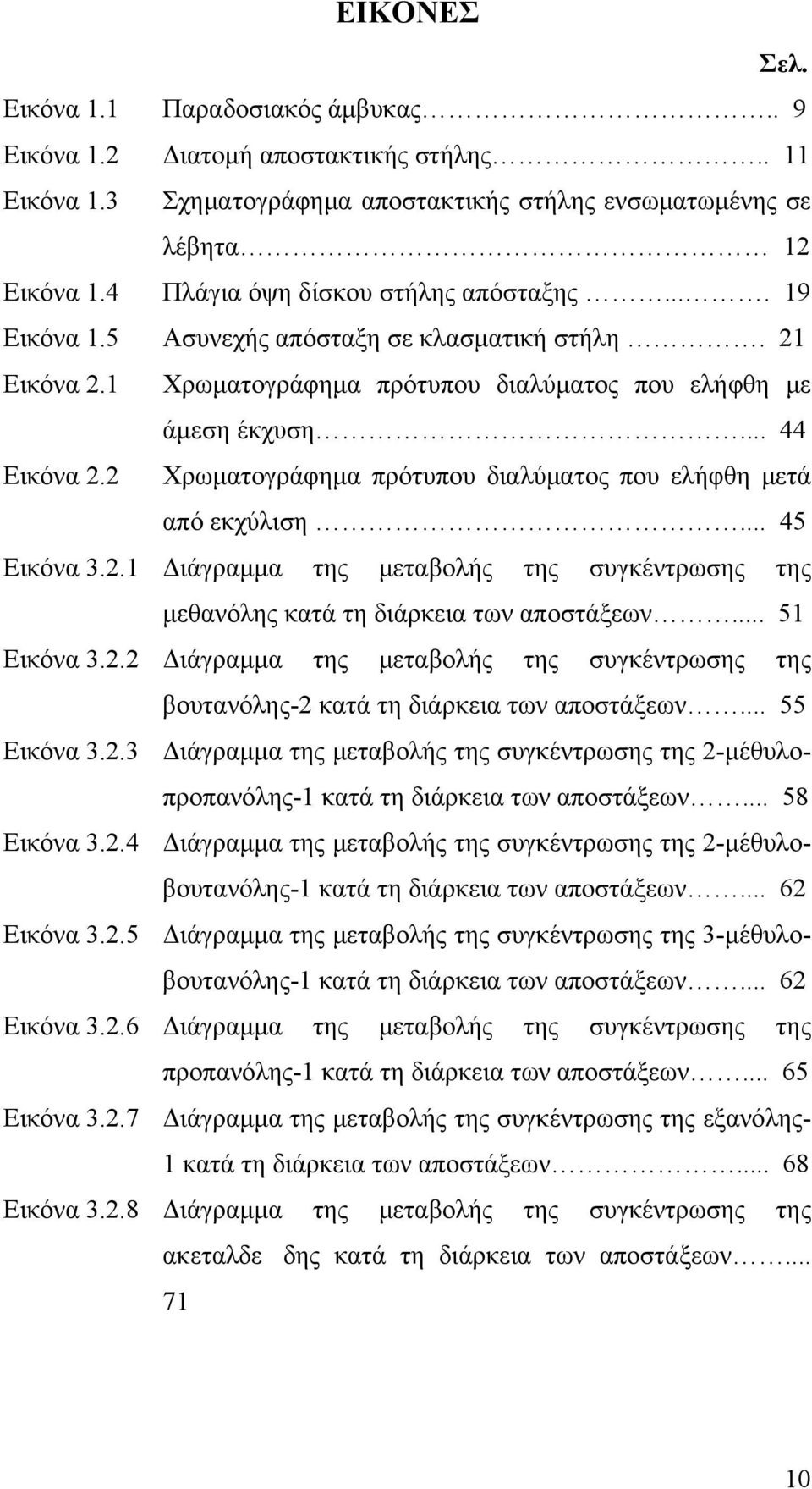 2 Χρωματογράφημα πρότυπου διαλύματος που ελήφθη μετά από εκχύλιση... 45 Εικόνα 3.2.1 Διάγραμμα της μεταβολής της συγκέντρωσης της μεθανόλης κατά τη διάρκεια των αποστάξεων... 51 Εικόνα 3.2.2 Διάγραμμα της μεταβολής της συγκέντρωσης της βουτανόλης-2 κατά τη διάρκεια των αποστάξεων.