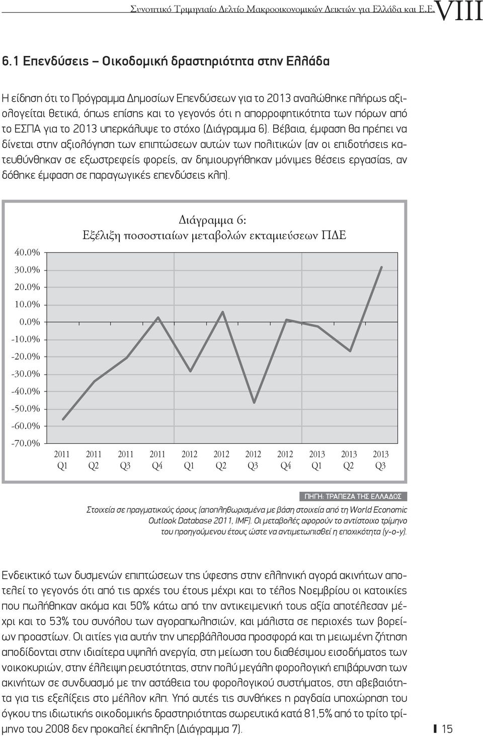 πόρων από το ΕΣΠΑ για το 2013 υπερκάλυψε το στόχο (Διάγραμμα 6).