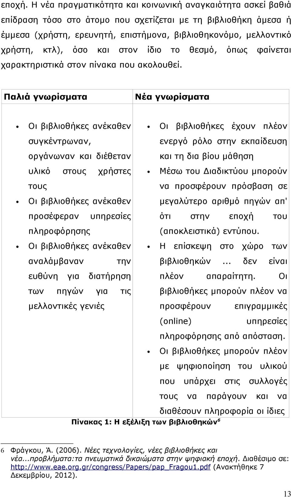 κτλ), όσο και στον ίδιο το θεσμό, όπως φαίνεται χαρακτηριστικά στον πίνακα που ακολουθεί.