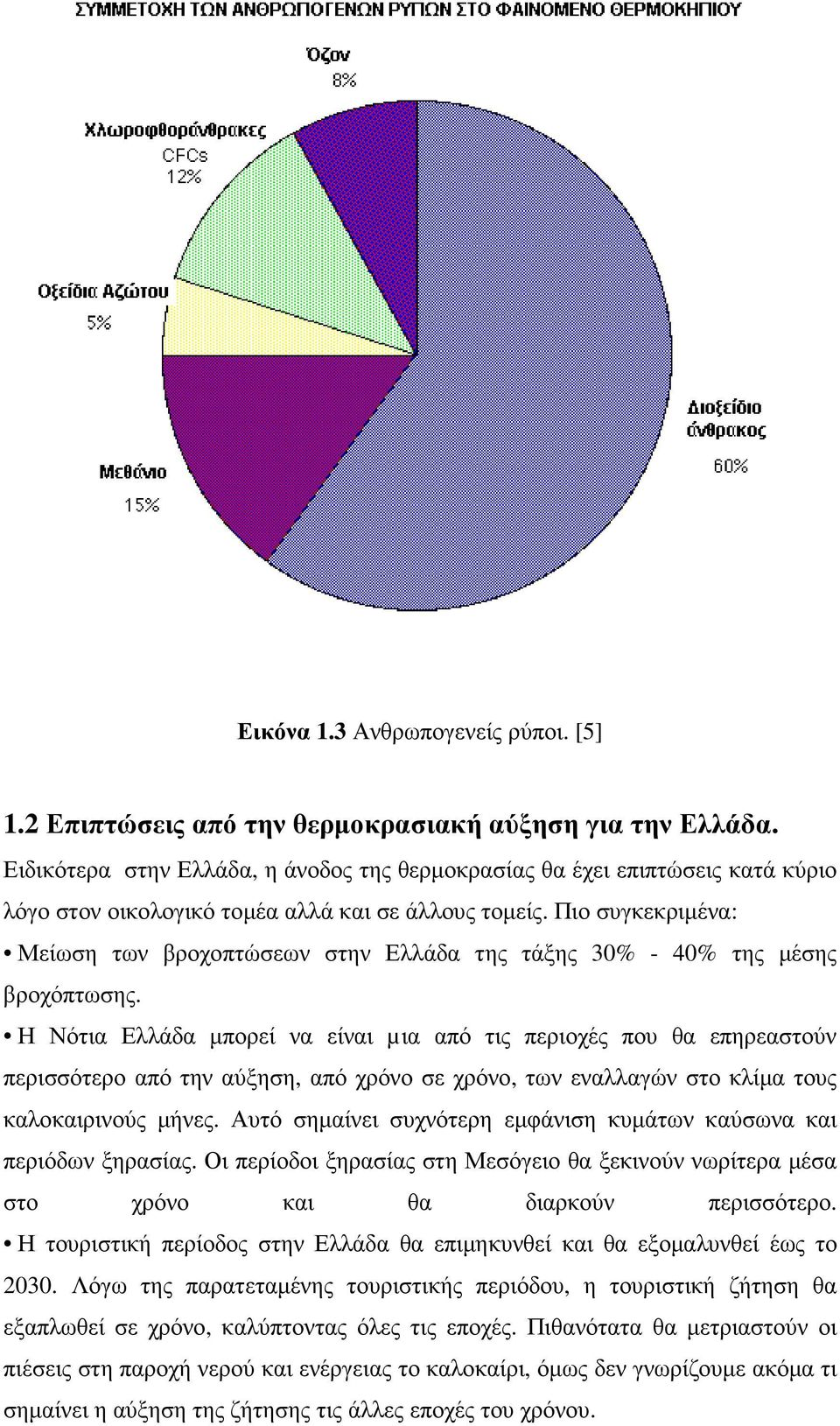 Πιο συγκεκριµένα: Μείωση των βροχοπτώσεων στην Ελλάδα της τάξης 30% - 40% της µέσης βροχόπτωσης.