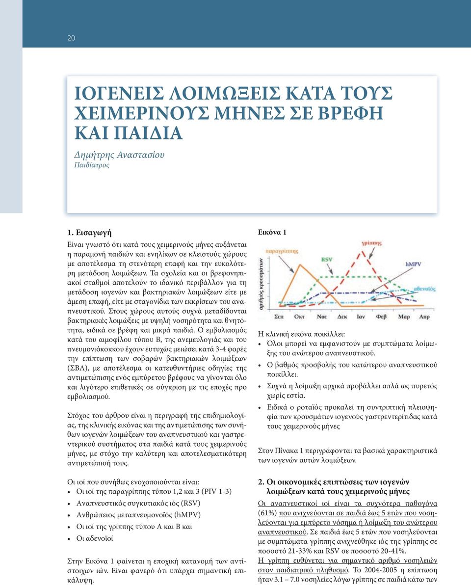 Τα σχολεία και οι βρεφονηπιακοί σταθμοί αποτελούν το ιδανικό περιβάλλον για τη μετάδοση ιογενών και βακτηριακών λοιμώξεων είτε με άμεση επαφή, είτε με σταγονίδια των εκκρίσεων του αναπνευστικού.