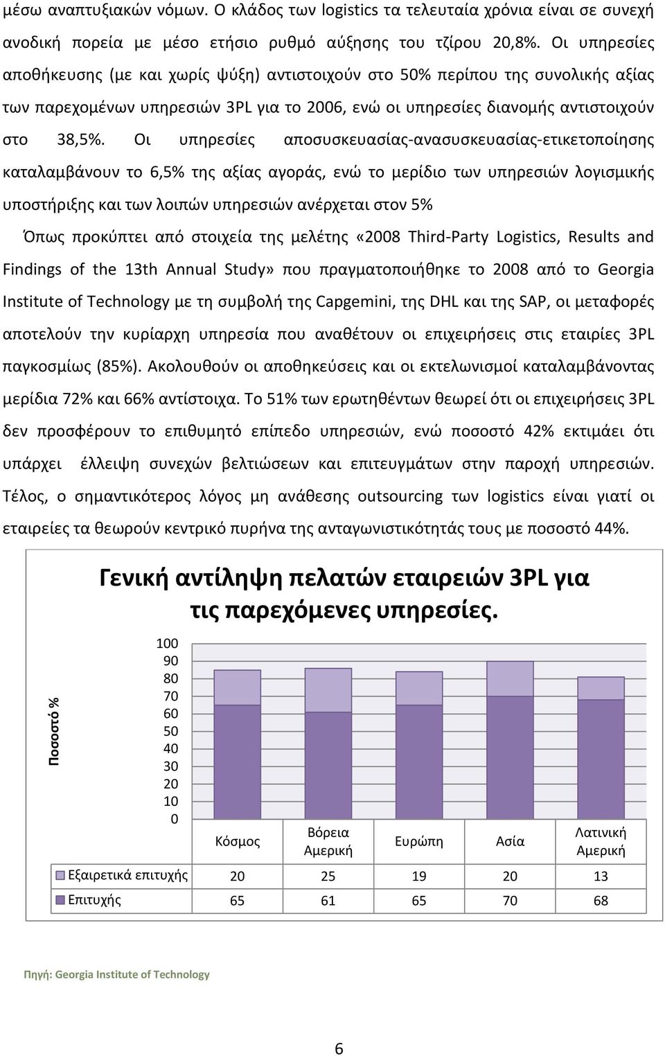 Οι υπηρεσίες αποσυσκευασίας-ανασυσκευασίας-ετικετοποίησης καταλαμβάνουν το 6,5% της αξίας αγοράς, ενώ το μερίδιο των υπηρεσιών λογισμικής υποστήριξης και των λοιπών υπηρεσιών ανέρχεται στον 5% Όπως