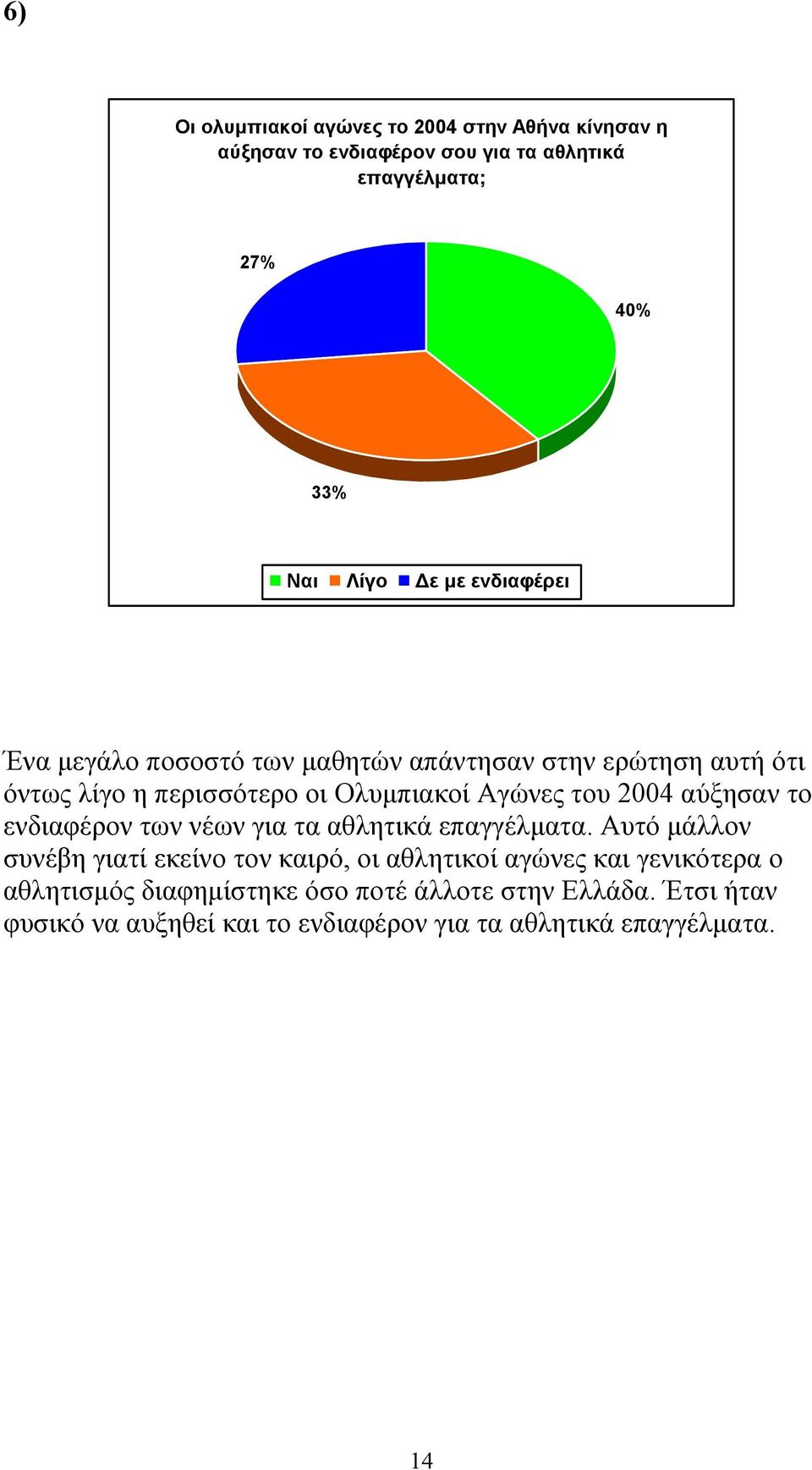 αύξησαν το ενδιαφέρον των νέων για τα αθλητικά επαγγέλματα.