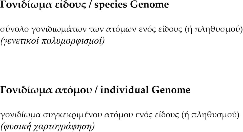 πολυµορφισµοί) Γονιδίωμα ατόμου / individual Genome